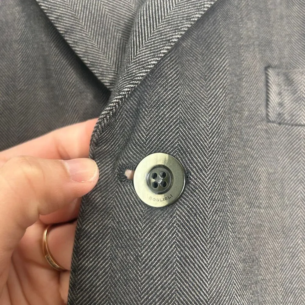 Boglioli Milano COAT Jacket EU52 Herringbone Cotton Blazer